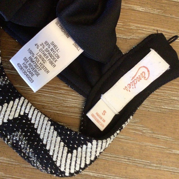 Candie’s Black & Silver Sparkle Zig Zag Halter Mini Dress Size Small - Picture 9 of 9